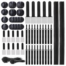 AOOTOOSPORT 137PCS Cable Management Kit 4 Cable Sleeve Split 100 Cable Zip Ti...
