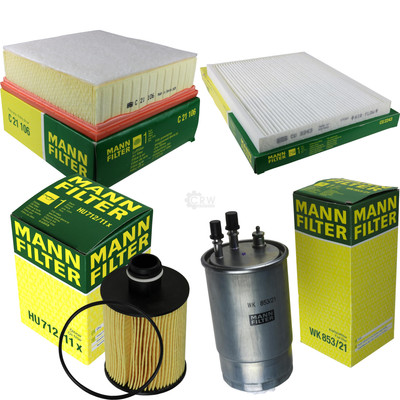 MANN-FILTER Inspektionspaket Filtersatz für Fiat Doblo Großraumlimousine 1.6 D