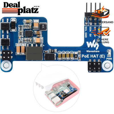 Power Over Ethernet HAT E Type für Raspberry Pi 3B+/4B 802.3af-kompatibel