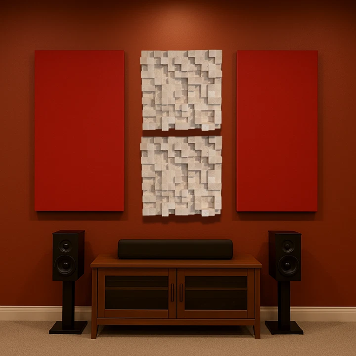 Difusor de sonido de madera acústica Skyline estudio estudio panel de tratamiento 18x18 Foto 2 de 4