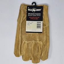 Vtg NOS Wells Lamont Brushed Pigskin Leather Work Gloves Adult GIANT Style 1137G