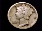 1917-P  Mercury Dime, Very Good grade