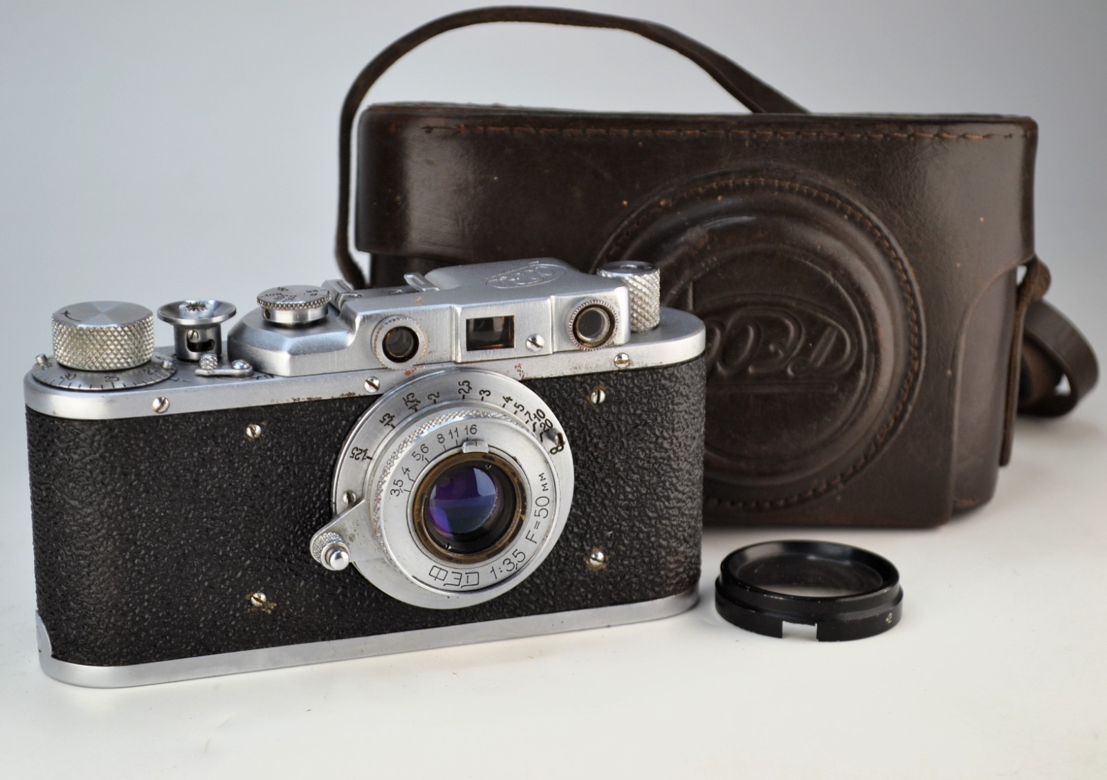 FULLY SERVICED SOVIET USSR "FED-1" RF camera + TUBE FED-50 lens M39 f3.5/50 (3)