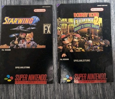 2 SNES Anleitungen Starwing Starfox Donkey Kong Country 2 Diddy's Kong Quest