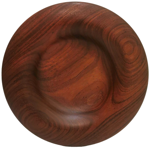 MID-20TH C DANISH MODERN VINT LATHE-TURNED ROSEWOOD SHALLOW BOWL, W/SILL 11 ½" D - 第 1/12 張圖片