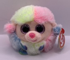 NEW! TY Puffies Beanie Balls RAINBOW the Poodle Dog Plush 2022 NWT!