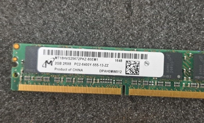 New, Micron Tech, MT18HVS25672PKZ-80EM1, Memory Module DDR2 SDRAM 2GB 244-MiniRD - Image 2 of 4