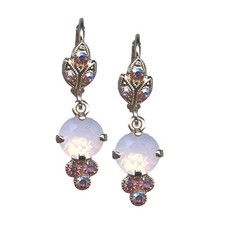 Mariana Earrings Beautiful Dangling Rose Opal  Rose AB Austrian Crystals My ...