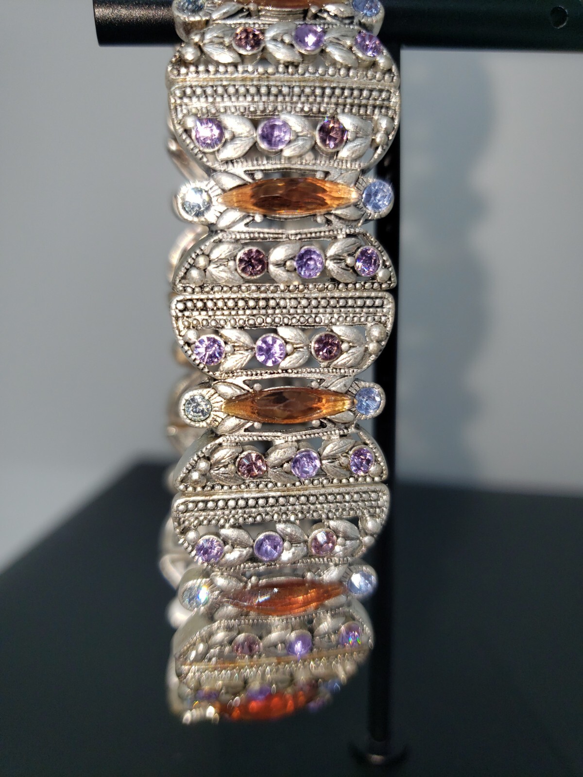 Beautiful Elastic Multi-Colored Gem Bracelet - image 3