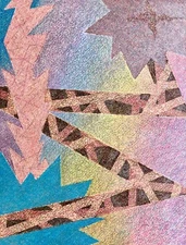 1993 Don Aroz Memphis Painting Geometric Abstract Starburst 90s 80s Sottsass Art