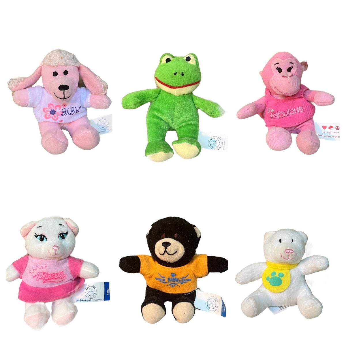 McDonald's BUILD A BEAR Tiny 6pc Plush Lot Friendly Frog Kitty