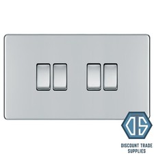 BG Screwless Polished Chrome Light Switch FPC12 FPC42 FPC43 FPC44 2 Way 1-4 Gang