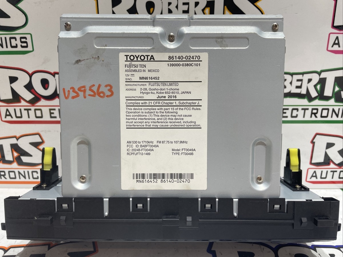 2014-2016 TOYOTA COROLLA 86140-02470 RADIO STEREO CD PLAYER