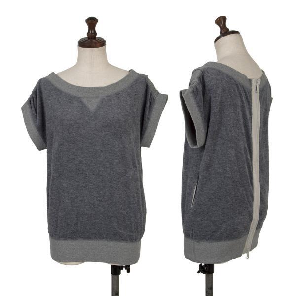 sacai luck Zipper Switching Pile Short Sleeve Tops Size 2(K-150184 