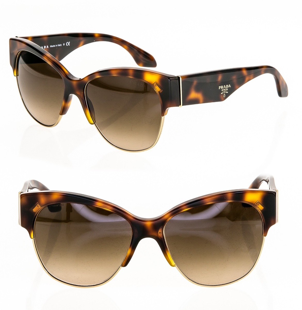 PRADA Cat Eye Chunky PR11RS Tortoise Brown Gradient