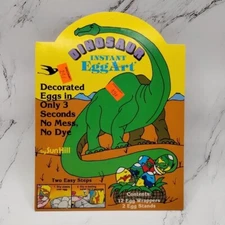 Vtg 80s Sun Hill Dinosaur Instant Egg Art Easter Wraps Sleeves Wrappers New 1987