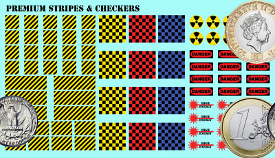 BattleTech - 80x PREMIUM Waterslides Decals - Stripes and Checkers