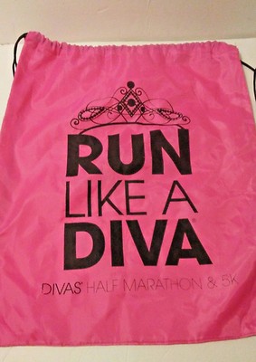 Run Like a DIVA-Divas Half Marathon & 5K Pink Black Lightweight Backpack18x15''