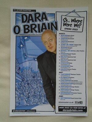 DARA O BRIAIN Live-Theaterveranstaltung ''So ...Wo waren wir?'' 2022 UK Tour Promo Flyer