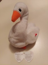 TY BEANIE BABY GRACIE THE SWAN PVC PELLETS HEART TAG IS REMOVED RETIRED 1996