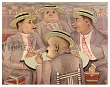 Cafe Tupinamba (1934) Caroline Wogan Durieux * Quality Art Print * men smoking
