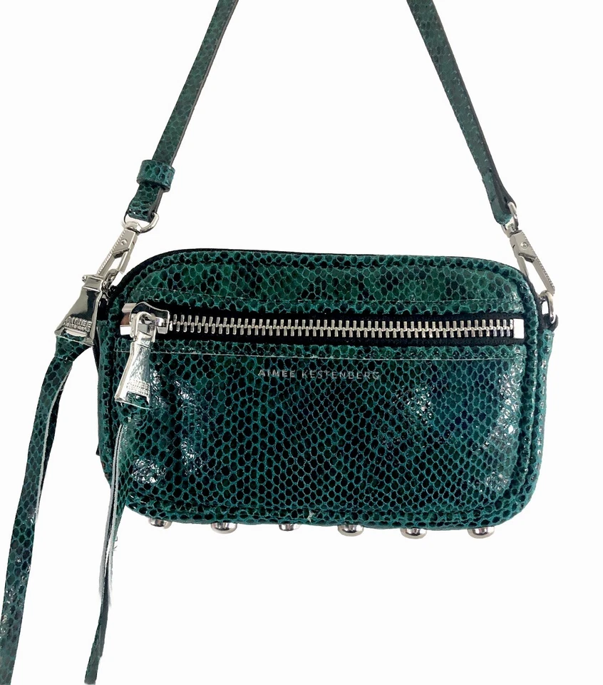 Bolsa tiracolo Aimee Kestenberg Let Ride mini couro de cobra