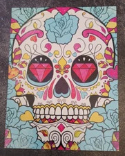 postcard sugar skull dia de los muertos drawing art surreal unposted