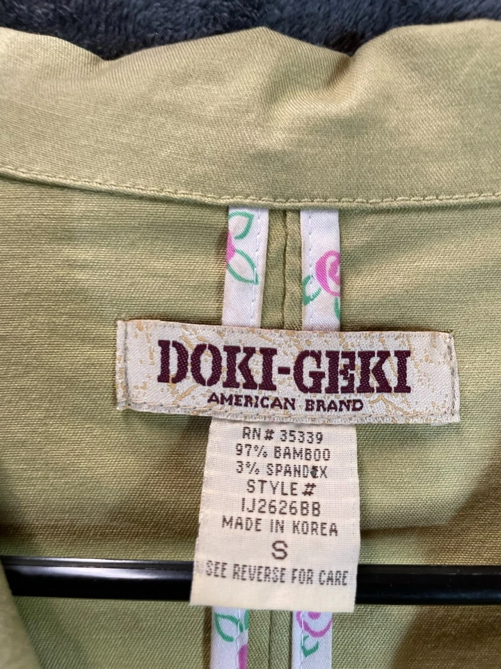 Jaqueta Blazer Doki-Geki Feminina 2 Botões Bambu Manga Longa Bege Tamanho Pequeno - Imagem 4 de 4