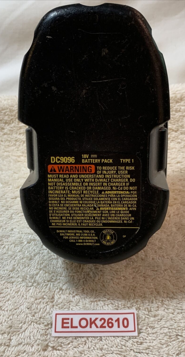 DeWalt DC9096 18v XRP Battery Used 2.4Ah NiCd Type 1 For Parts or