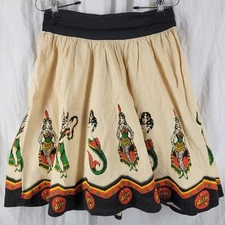 Sourpuss Sideshow Tattoo Women Swing Skirt Rockabilly Halloween Retro Sz Small