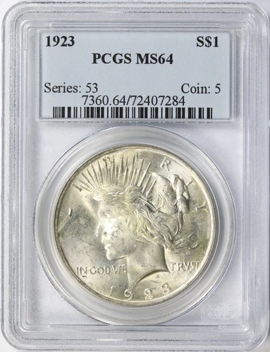 1923 $1 Peace Dollar PCGS MS64