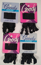 Lot of 4 New Packages Goody 5ct. Ribbon Elastics. 20 ct total Black