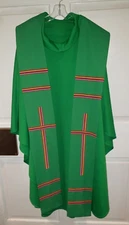 PRIEST CLERGY VESTMENT CHASUBLE & STOLE GREEN CUSTOM-MADE