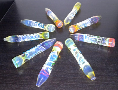 3x 3.5  HITTER GLASS CHILLUM TOBACCO SMOKING PIPE RANDOM SHAPES & COLOR 