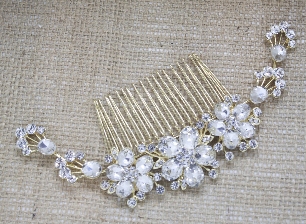 Venditore USA Bellissimo Matrimonio Sposa Fiore Cristallo Strass - Foto 2