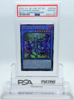 YUGIOH 1ST BACH-EN034 ILLUSION OF CHAOS STARLIGHT RARE PSA 10 GEM