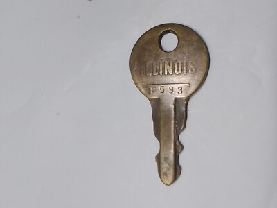 ILLINOIS Lock Key # F593 F 593 Slot Machine Jukebox Wallbox Arcade Coin-op