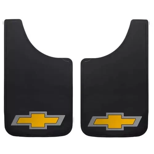 Juego de 2 universales protectores contra salpicaduras de barro con logotipo de pajarita Chevy dorado de fácil ajuste 11"x19" Foto 2 de 4