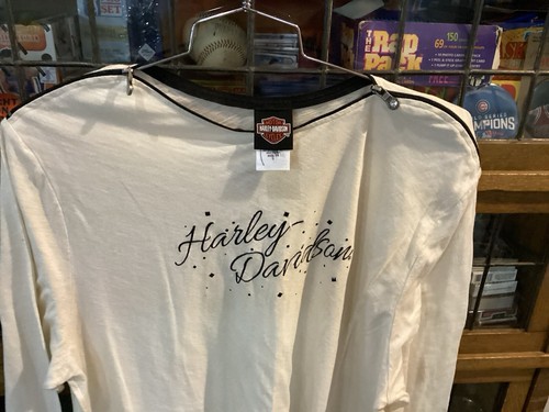 HARLEY DAVIDSON Ivory SCRIPT L/S w Zip Shoulders Shirt Marion, IL Gr. XXL - Cool - Bild 10 von 13