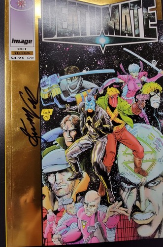 Deathmate (1993) Yellow Gold Foil SIGNED by Kevin VanHook with Notarized WOS - Picture 4 of 8