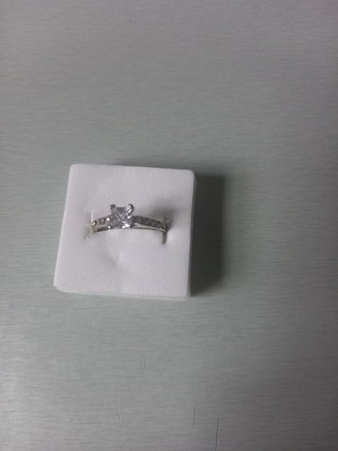 Bague Argentée Taille 52 Avec Pierre Cristal & Bleu Et Strass - Neuf Avec étiquettes
