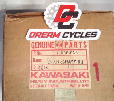 NOS GENUINE Kawasaki 13038-038 RH Right Crankshaft F8 F81M 250 VINTAGE ...