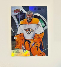 Juuse Saros IP Signed Upper Deck Allure Black Rainbow Autographed Predators PSA