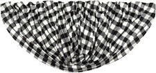 60” W Black & White Buffalo Check Balloon Window Valance Country Farmhouse Annie