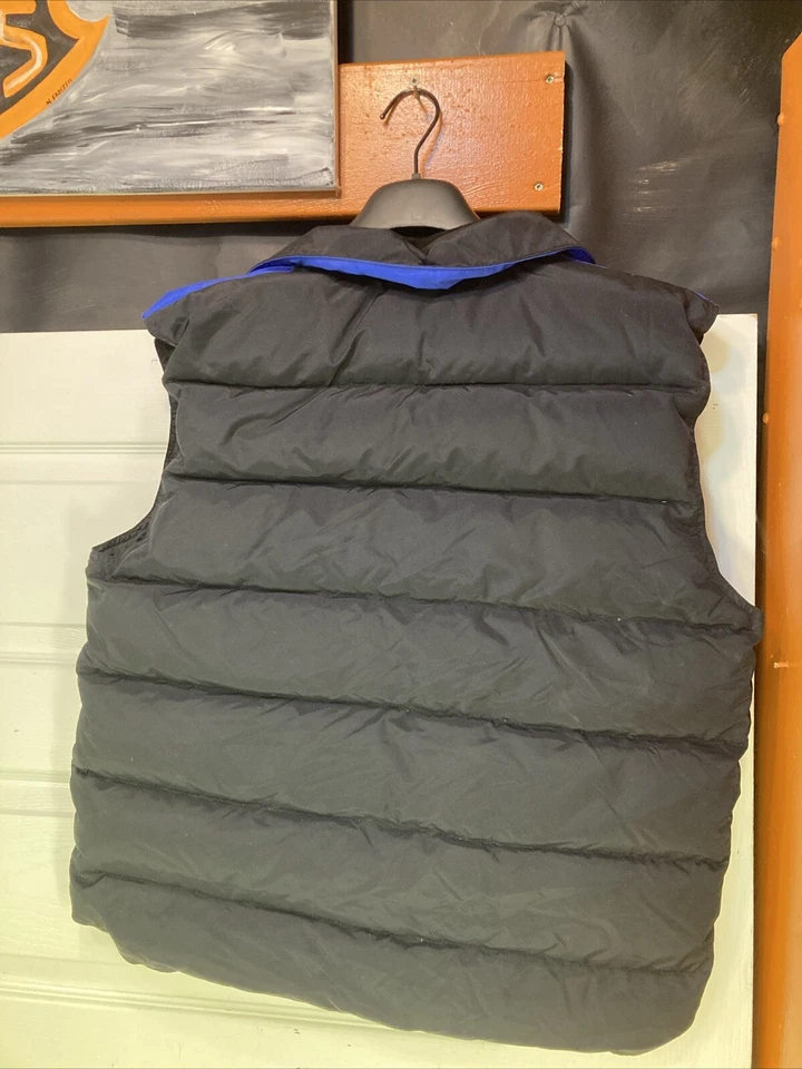 vintage Polaris Duck Down Vest Jacket Men’s Medium Black Blue Warm Winter Skidoo - Image 2 of 4