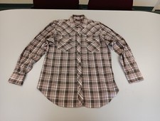 Country Touch Mens Shirt Western Pearl Snap Plaid Cowboy  VTG Long Sleeve Lg