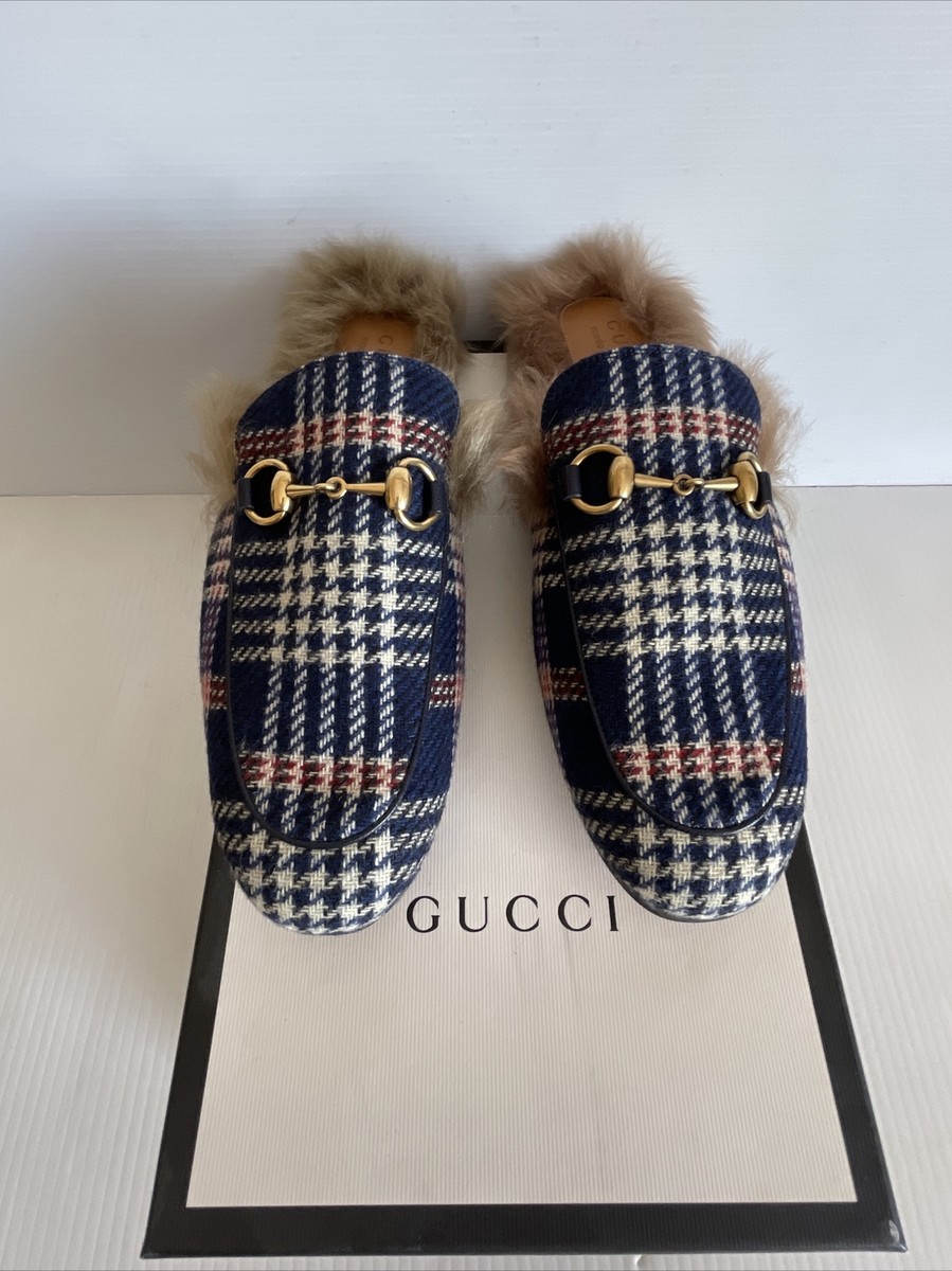 NIB Gucci Mens Princetown Slip On Shearling Fur Slipper NIB Gucci Mens Princetown Slip On Shearling Fur Slipper