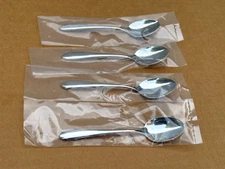 SAMBONET 18-10 SPOON CUCCHIAINO MOKA 4 SMALL BABY SPOONS 4 1/2"  NEW SET lot 2