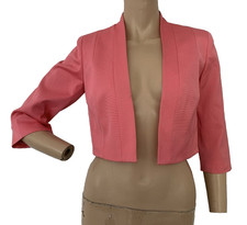 Fenn Wright Manson Petite Pink Cropped Bolero Jacket Uk 8 Us 4 Eu 36 Small New