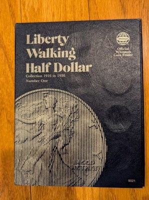 Liberty Walking Half dollar Whitman With 3 Coins 1917, 1918-S and 1936